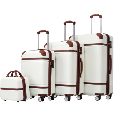 Hardshell Luggage Sets 4 Pieces 20"+24"+28" Luggages and Cosmetic Case Spinner Suitcase with TSA Lock Lightweight
