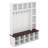 Farmhouse Entryway Bench With Coat Rack, Hall Tree With 6 Hooks, Walnut Storage Bench With Adjustable Shelves, 13 Cubbies-580091052