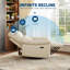 Fauteuil inclinable pivotant électrique à bascule - Rotation à 270°, port de chargement USB, revêtement en similicuir, dossier capitonné, poches latérales, accoudoirs épais à double couche, beige clair