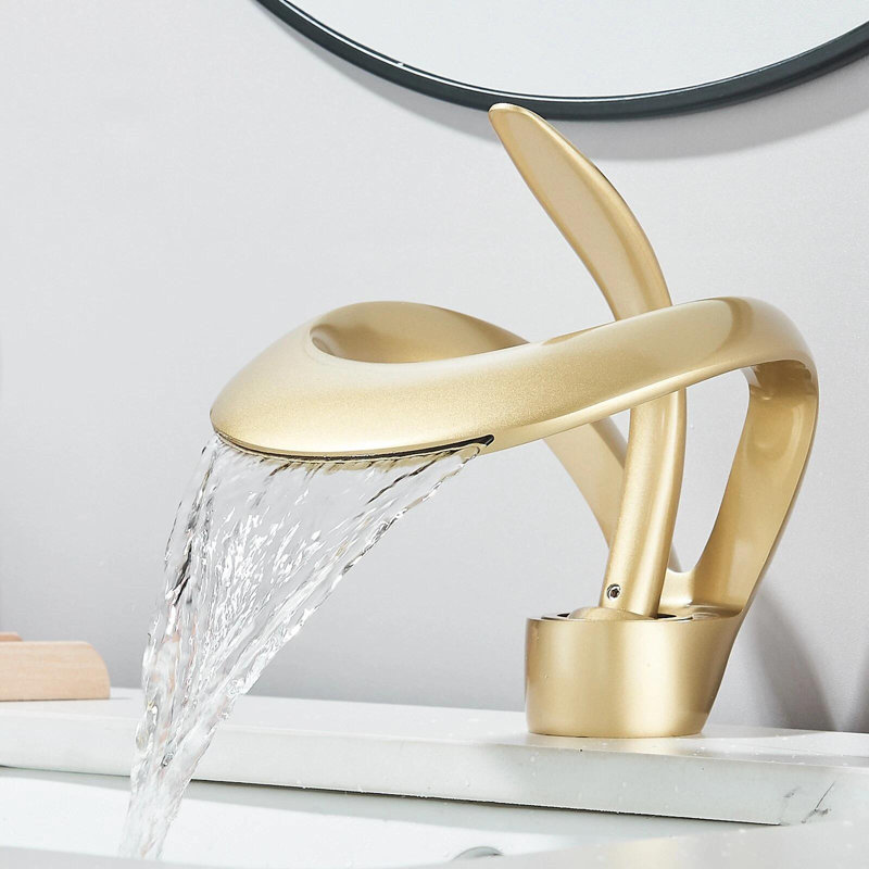 Robinet de salle de bain monocommande Deck, Doré