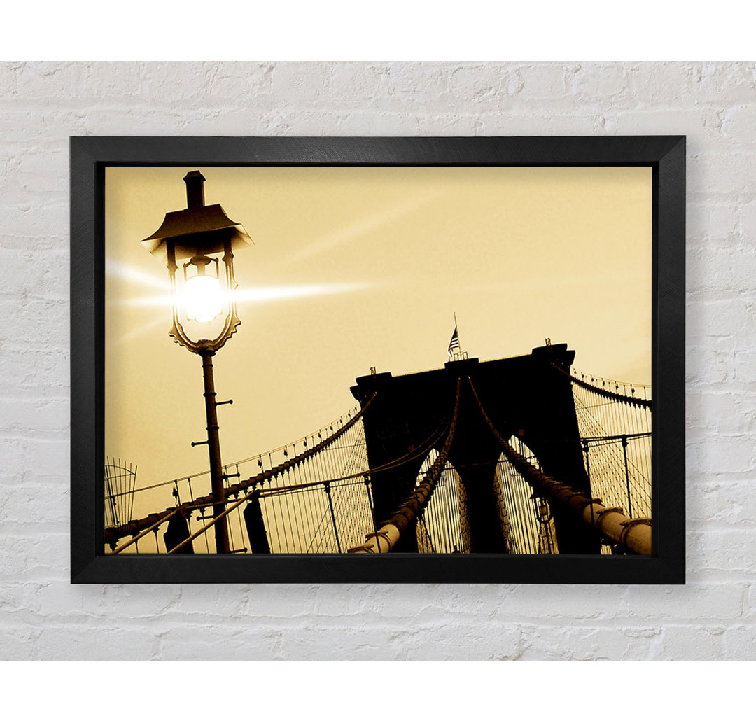 Brooklyn Bridge Street Light Retro - Druck