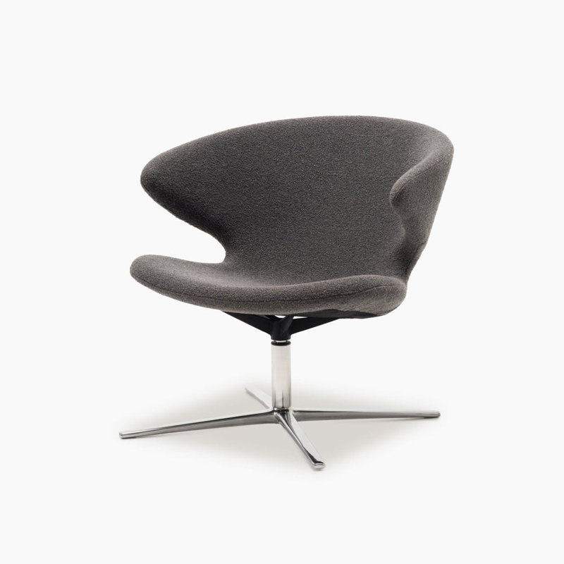 Ella Lounge Chair / Swivel, Chrome, Slate