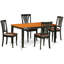 Ensemble de 5 tables de cuisine pour 4 personnes comprenant une table de salle à manger rectangulaire avec rallonge papillon et 4 chaises rembourrées en similicuir, noir et cerise-1679770888-1679808289-1627945199