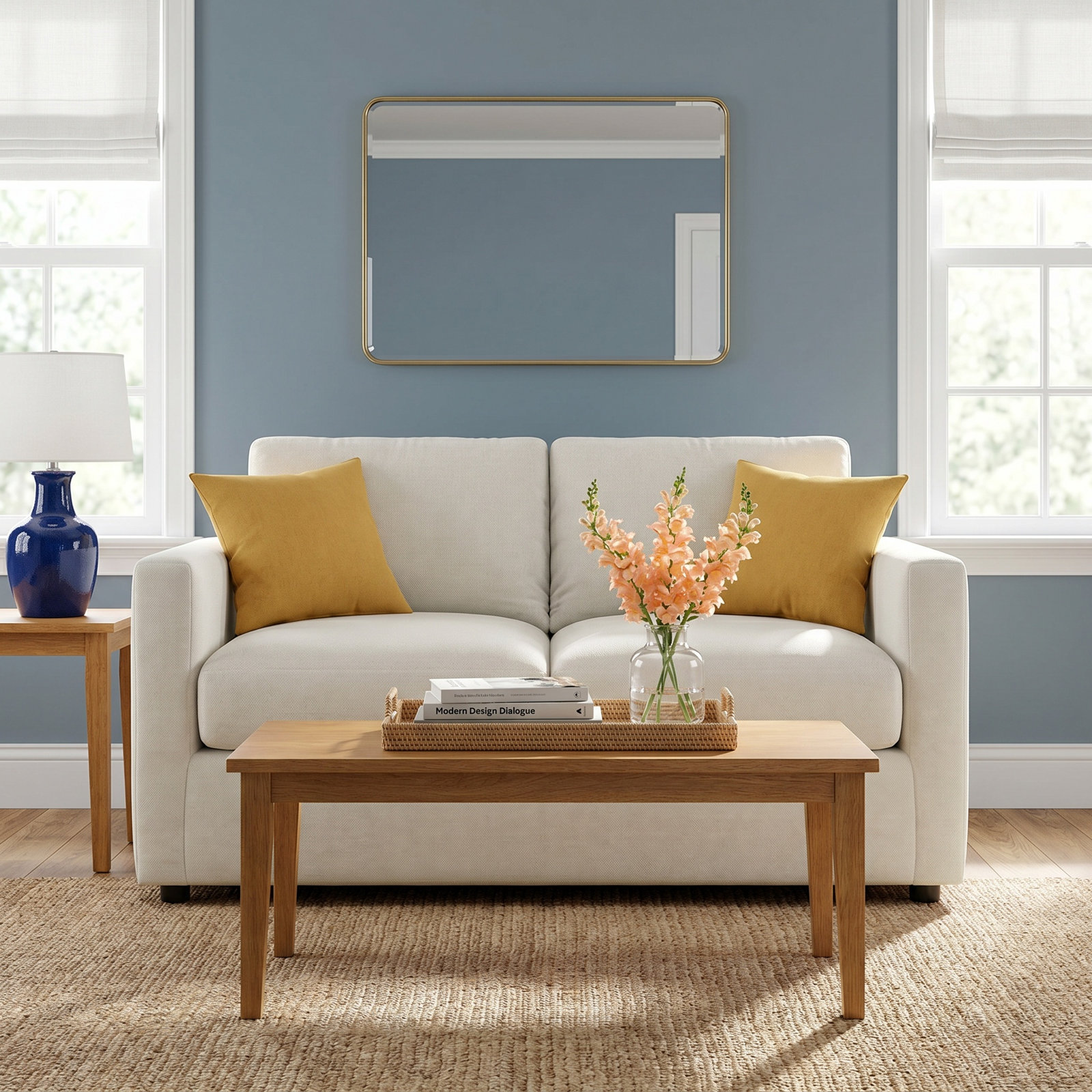 Godwin 53'' Upholstered Sofa, Conversation Linen Basketweave