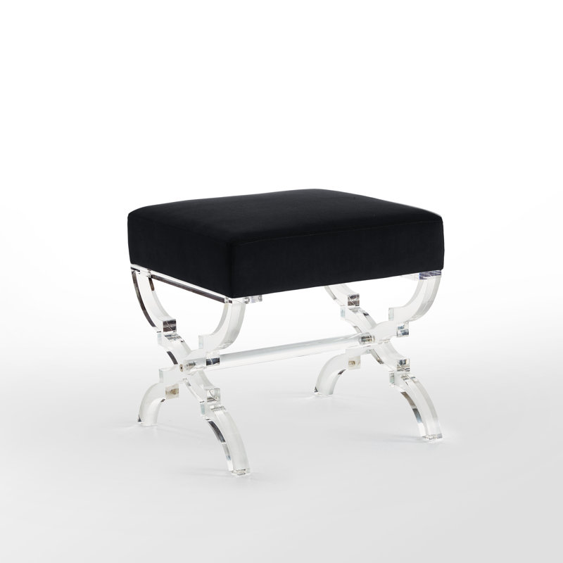 Repose-pieds 18 po en velours et transparent, Noir