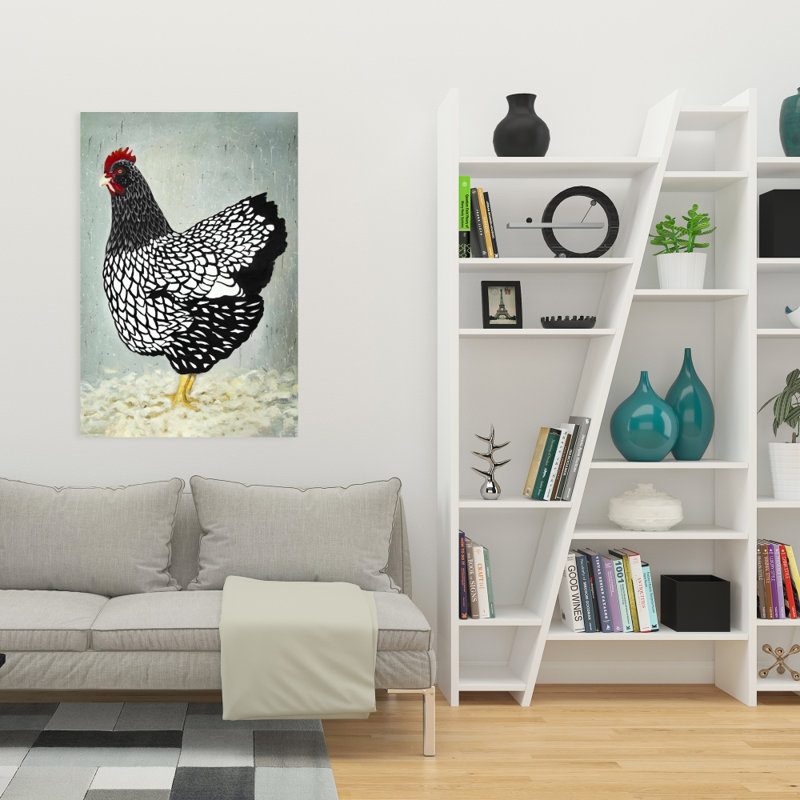 Wyandotte Hen - Toile d'animaux de ferme pour la décoration intérieure, H 24 po x l 36 po