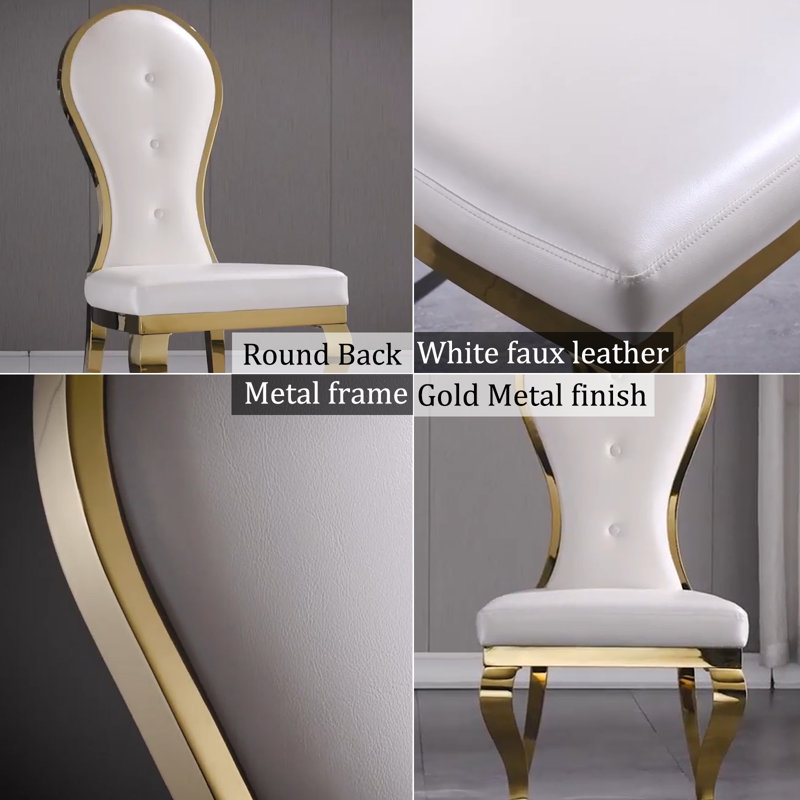 Chaises de cuisine et de salle à manger Janaka, Blanc