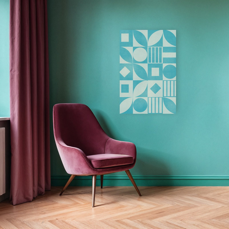 Reproduction d'art mural abstrait géométrique Mid Mid Century, H 36 po x l 24 po