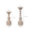 Ensemble de 3 porte-bougies bohémien en résine sculptée, pilier floral rétro pour décor de cheminée et de table-712728493