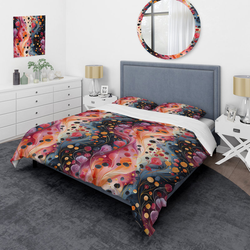 Ensemble de housse de couette orange et noir, Housse de couette très grand et 2 très grandes t