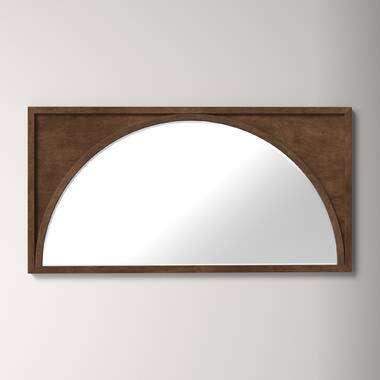 Eliza Modern Wood Wall Panel Arch Beveled Accent Mirror Color: Brown