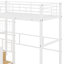 Lit mezzanine simple en métal avec escalier de rangement et garde-robe-114344383