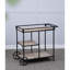 Chariot-bar 32,3 x 15,7 x 26,8 po avec structure en métal noir et trois tablettes gracieuses, choix de rangement délicieux