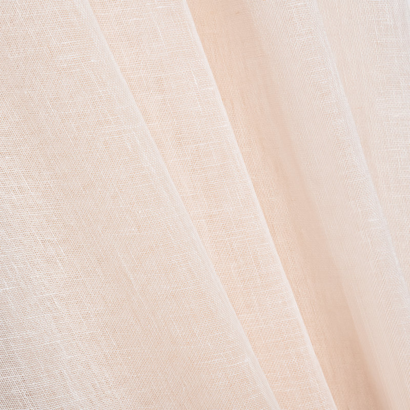 Larkin Linen Sheer Single Curtain Panel Panel, 52" W x 108" L, Pink