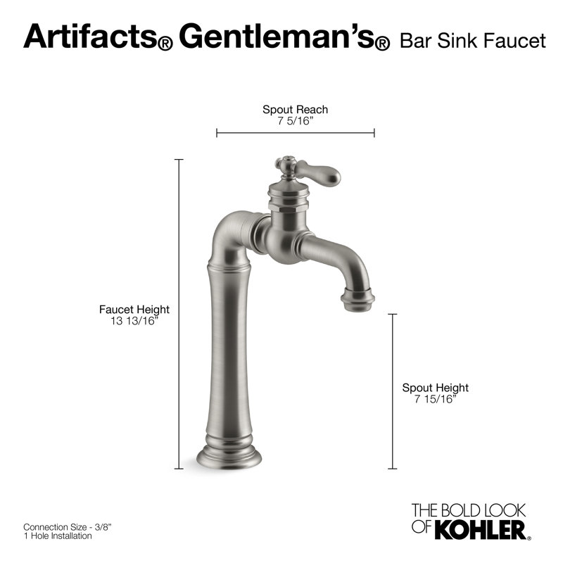 Artifacts® Gentleman's Bar Faucet with Accessories, Vibrant Stainless