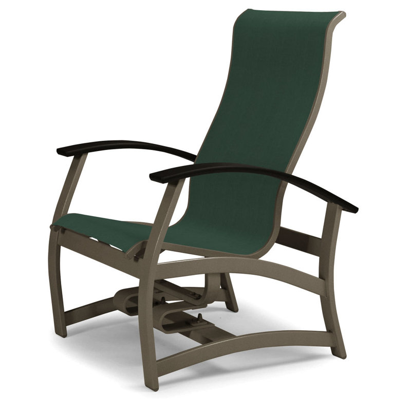 Chaise de patio Askar, Noir P70, Bois de plage texturé, Vert forêt 22D Sunbrella® vert