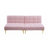 71" Convertible Sofa Bed Futon With Gold Metal Legs Teddy Fabric