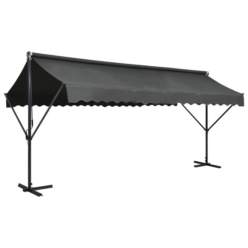 Auvent autoportant pour auvent rétractable pour l'extérieur, H 118,1 po x l 196,9 po P 118,1 po, Anthracite