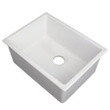 Fireclay Rome 24" L x 18" W Dual Mount Kitchen Sink with Sink Grid
