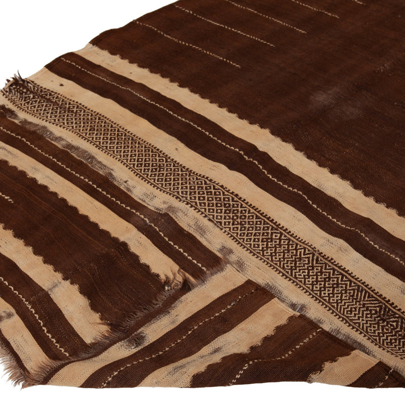 Brown Wool Kilim Rug - 4'11" x 9'08"