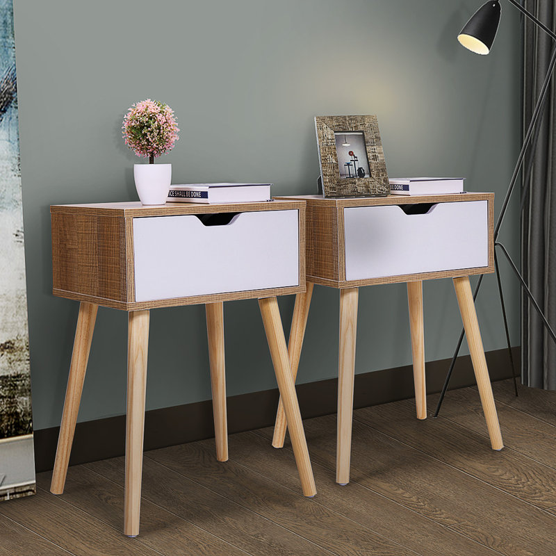 Table de bout en bois avec rangement Mykah