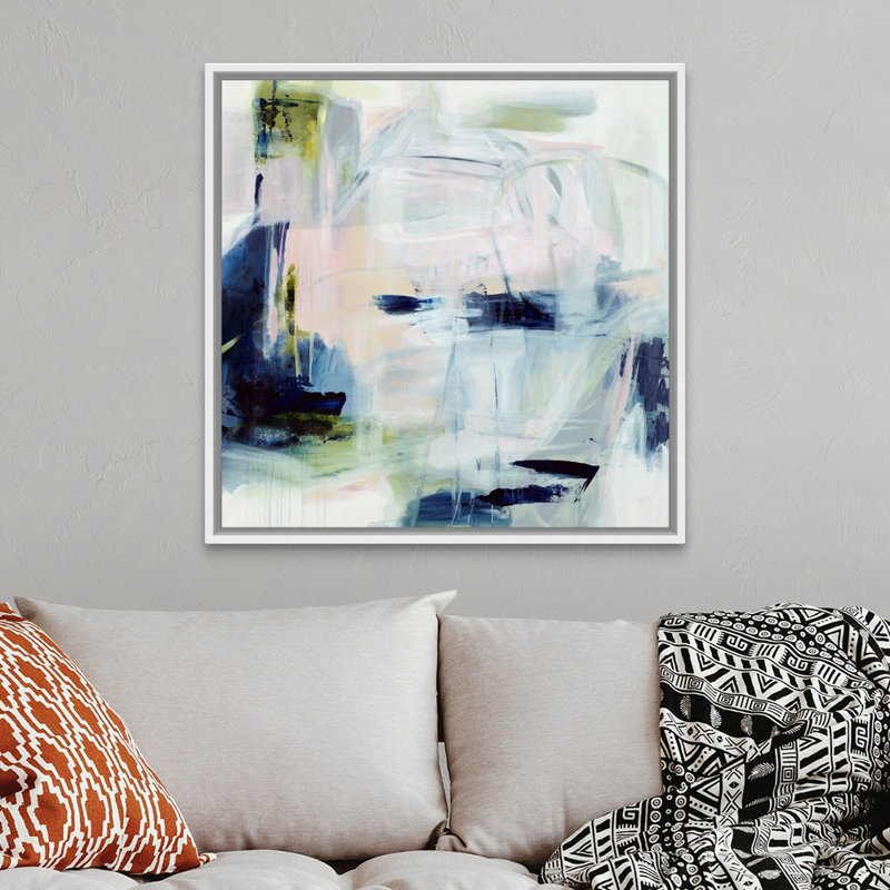 «Over Over by the Moon» par Jodi Maas - reproduction d'art sur toile, H 38 po x l 38 po x P 1,75 po, Cadre flottant blanc