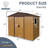 8 Ft X 4 Ft Outdoor Metal Storage Shed With Window And Metal Foundation For Backyard, Patio, Lawn (Coffee)-123951089-123951090