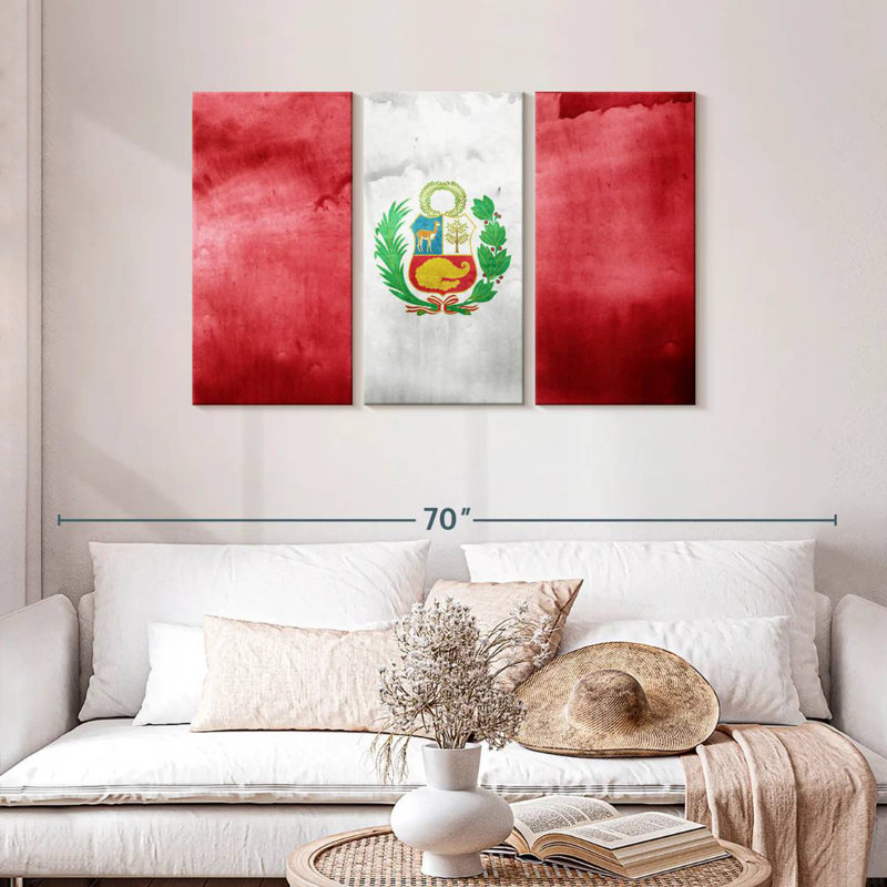 Drapeau délavé du Pérou, H 28 po x l 45 po
