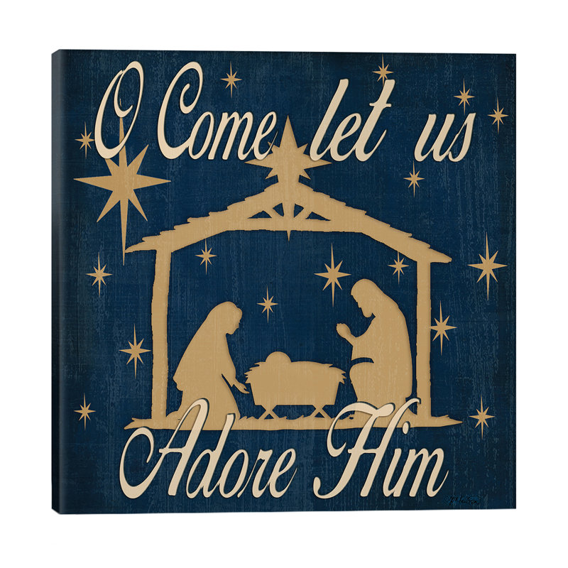 Adore Him Nativity Navy by Jen Killeen - Wrapped Canvas Print, 45.72 cm H x 45.72 cm W x 1.91 cm D