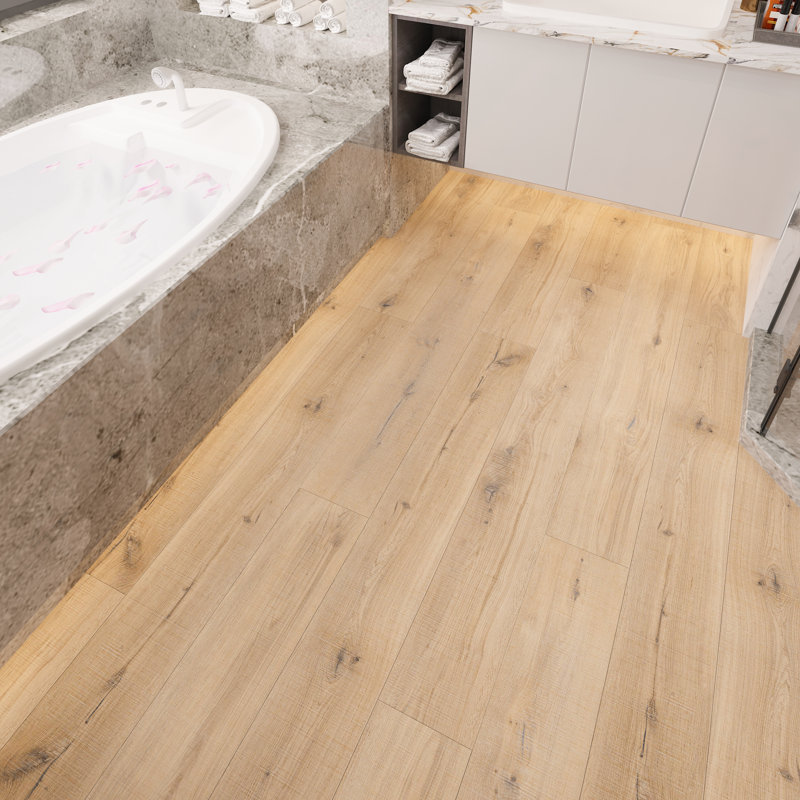 Planche de vinyle de luxe en chêne Bandsawn 9 po x 60 po x 7 mm, Bungalow brun clair