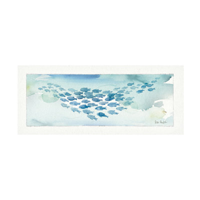 Wrapped Canvas Wall Art - Lisa Audit 'Sea Life One' Wall Art for Living Room, Bedroom, or Office Décor - 10x24