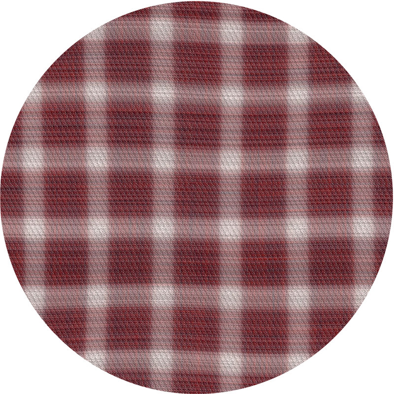 Tapis brun/blanc à motifs, Rond 5 pi