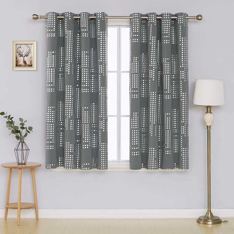 Carmacmoin Room Darkening Curtain Pair, Light Gray, 52" W x 54" L