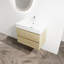 Meuble-lavabo mural 30 po avec lavabo en résine, 2 tiroirs à fermeture en douceur, ensemble KD-612513107-612513106