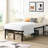 Black Twin Size Heavy Duty Metal Bed Frame With Easy - To Do Assembly, Noise Performance, High Strength Static Support, Even Mattress Support From Steel Slats, Storage Beneath Bed, And Connection-1577929982