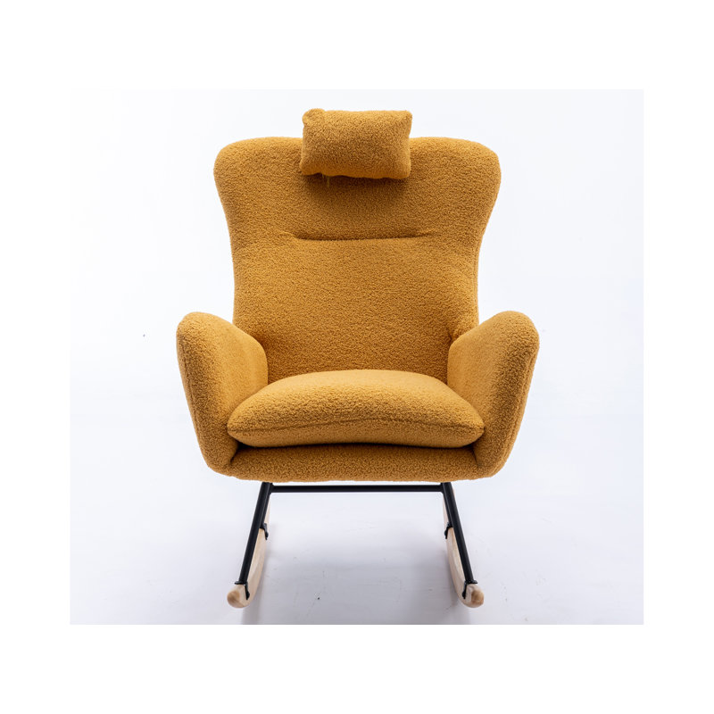 Chaise berçante, Velours jaune