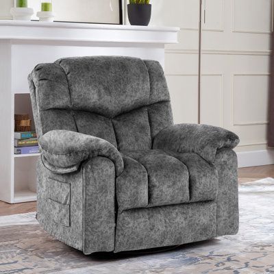  Fauteuil inclinable et pivotant manuel en velours haute douceur
