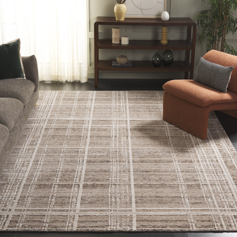 Tapis tissé à la main en viscose, laine et coton Bedford, Rectangulaire 8 pi x 10 pi