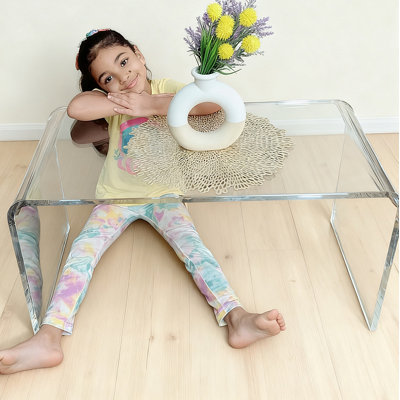 Coffee Table, 32" Long Rectangle Waterfall Coffee Table