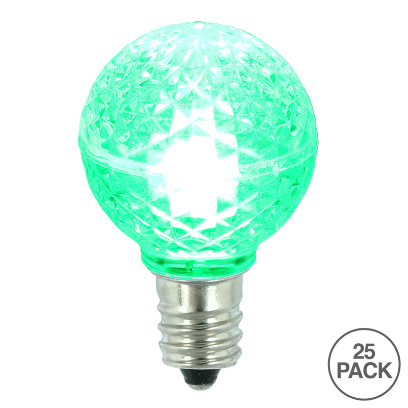 Vickerman G30 LED Green Bulb E12 Nickel Base .45W, Package Of 25