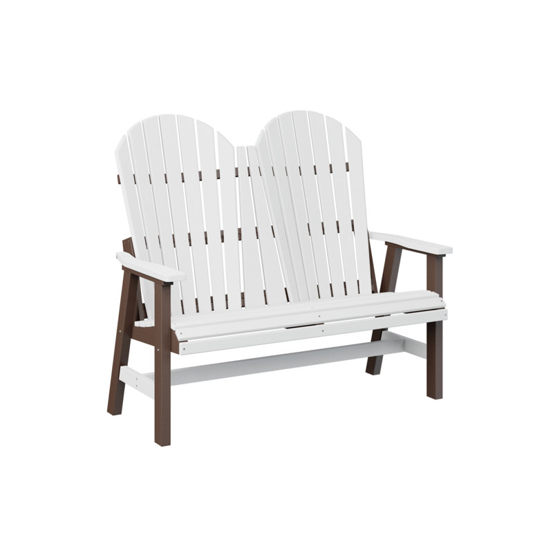 Berlin Gardens Comfo Back Loveseat, White Top/Chocolate Brown Base