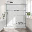 Porte de douche coulissante double en nickel brossé à installation double réversible de 55 à 60 po x H 72 po, structure en alliage d'aluminium, verre trempé de 1/4 po (6 mm) avec membrane antidéflagrante, installation facile