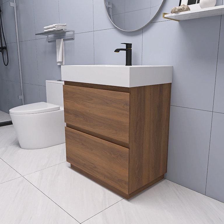 Ensemble de meuble-lavabo simple 30 po avec plateau Montecito, Beige