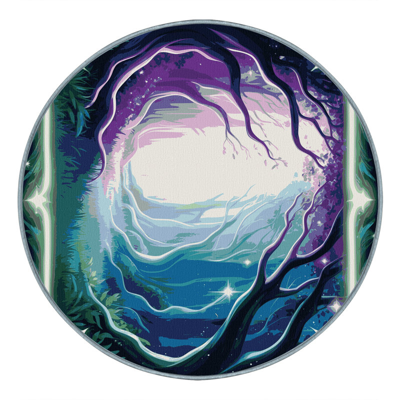 Mystic Vines Rug, Round 6'