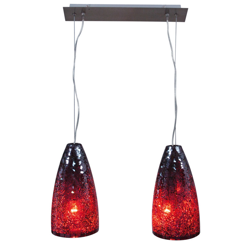 Maarif 2 - Light Kitchen Island Pendant, 31cm H x 16cm W x 16cm D, Red