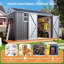 Remise de rangement extérieure AMERLIFE, portes à double charnière verrouillables, 4 évents, cour arrière, noir / blanc-108989864