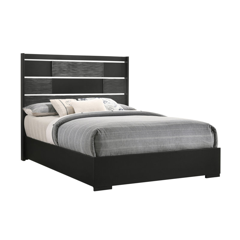 Ensemble de chambre avec grand lit géométrique 4 pièces Kenneth Terrence
