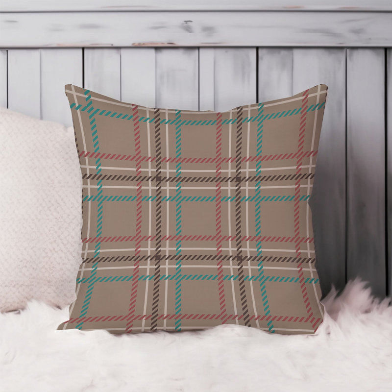 Retro Brown Plaid Pattern XI, 18"H x 18"W