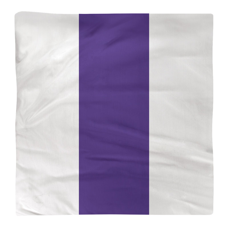Striped Square Napkin, White/Purple/White, Cotton Twill, 10" H x 10" W x 0.25" D