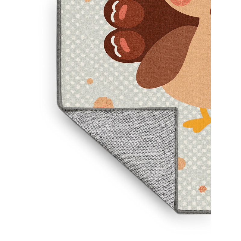 Tapis abstrait moderne et contemporain Balbo Thanksgiving lavable à la machine - reliure grise, 5 x 8